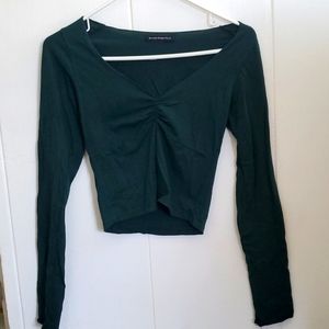 Brandy Melville Charlize top dark green